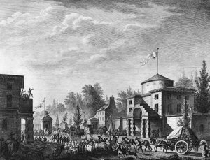 फ़्रांसीसी क्रांति: 1 मई को पेरिस के बैरियर का नि:शुल्क प्रवेश द्वारा जीन लुइस II (बाद में) प्रियर