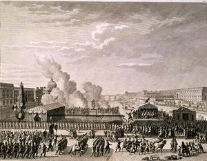 22 जुलाई, 1792 को पियरे गेब्रियल बर्थल्टल (1737-1831) द्वारा उत्कीर्ण, होमलैंड के लिए खतरे की घोषणा द्वारा जीन लुइस प्रियर