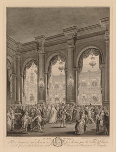 होटल डे विले में नकाबपोश गेंद, 23 जनवरी, 1782 द्वारा जीन-मिशेल द यंगर मोरो