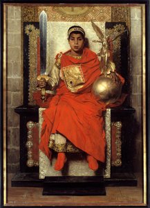 निचला साम्राज्य: फ्लेवियस होनोरियस (384-423)। पश्चिम के पहले सम्राट (395-423), बच्चे की पेंटिंग। जीन पॉल लॉरेन्स द्वारा पेंटिंग (1838-1921)