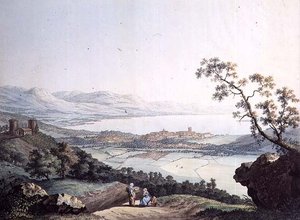जीन फिलिप लिंक II (1770-1812) और जैकब फिलिप हैकर्ट (1737-1807) (उत्कीर्णन) द्वारा उकेरी गई सेवॉय में सैकोनेक्स से जिनेवा का दृश्य द्वारा जीन फिलिप II (बाद में) लिंको