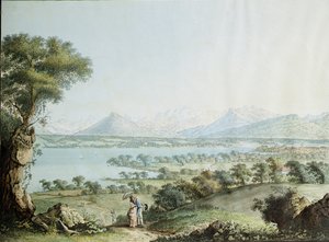 जीन फिलिप के साथ मोंट ब्लांक का दृश्य, जीन फिलिप लिनक II (1770-1812) और जैकब फिलिप हैर्ट (1737-1807) द्वारा उत्कीर्ण द्वारा जीन फिलिप II लिनक
