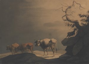 लैंडस्केप में गाय और एक बकरी, 1774। द्वारा जीन पिल्मेंट।