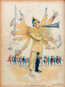 विलियम II (१८५९-१९४१) (कैसर विल्हेम द्वितीय जर्मन सम्राट और प्रशिया के राजा) - यूरोपीय संगीत कार्यक्रम का मैन ऑर्केस्ट्रा - २६ नवंबर १८९८ के "ले रीयर" में कैरिकेचर - जीन वेबर द्वारा कैरिकेचर (1864-1928) - विलियम II (1859-1941) को समर्पित संख्या a