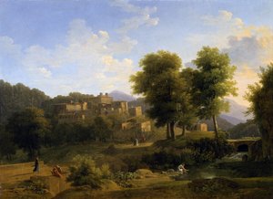 1814 में सबाइन हिल्स में एक शहर का दृश्य