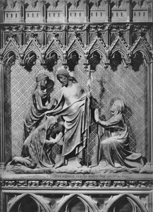 कैथेड्रल, इंटीरियर, गाना बजानेवालों, यीशु मसीह और पवित्र महिलाओं, c.1340-51 (पॉलीक्रोम पत्थर)