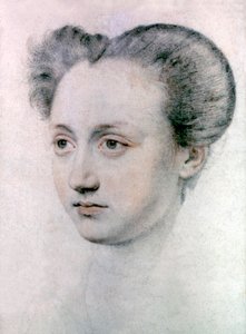 मैरी टॉचेट (1549-1638) फ्रांसीसी राजा चार्ल्स IX की मालकिन, c.1570 (ड्राइंग) द्वारा जीन डे कोर्ट