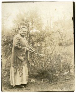 श्रीमती अल्ज़िरक हेविट वेड - 88 वर्ष - ओसिनिंग, एनवाई में बगीचे में, c.1905-28 (जिलेटिन सिल्वर फोटो) द्वारा जेसी टार्बो बील्स