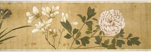एक सौ फूल, 17 वीं सदी की शुरुआत (चित्रित रेशम) (विस्तार)