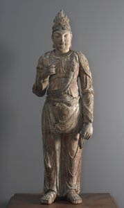 स्टैंडिंग बोधिसत्व, 12 वीं -13 वीं राजवंश (गेसू और पॉलीक्रोम के साथ गलगोई की लकड़ी)