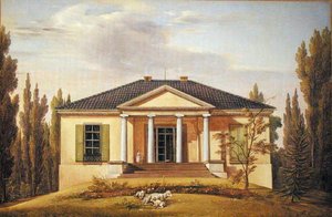 कंट्री हाउस, 1829 (पेपरबोर्ड पर रखा गया तेल)