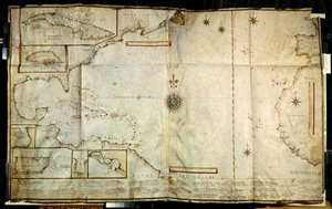 Ms 1288 fol.22 कैरिबियन का नक्शा द्वारा जोआओ टेइसीरा