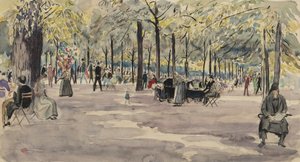 Tuileries Gardens, Paris, c.1925 (कागज पर स्याही और wc)