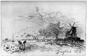 नहर अध्यक्ष रॉटरडैम, नहर नियर रॉटरडैम c1830-1890 1924 द्वारा जोहान बर्थोल्ड जोंगकिंड