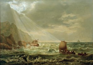 कैपरी के चट्टानी तट पर शिपव्रेक द्वारा Johan Christian Dahl