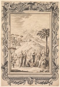 कुफ़र-बिबेल कॉपर बाइबिल के लिए चित्रण और सीमा डिजाइन, सी। 1730. द्वारा जोहान मेलचियर फ्यूस्लीक