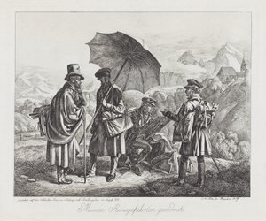 आर्टिस्ट ऑन द जर्नी, पब। 1819 द्वारा जोहान एडम क्लेन
