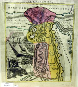 आधुनिक मिस्र, मिस्र का नक्शा, सीए। 1720 द्वारा जोहान बैप्टिस्टा होमन