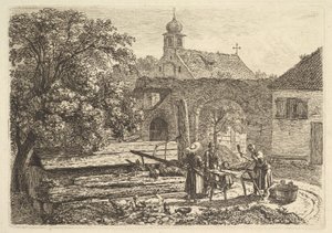 1817 में एक आर्टेशियन वेल में लॉन्ड्रेस। द्वारा जोहान क्रिश्चियन एरहार्ड