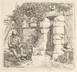 द ओल्ड मैन एंड हिज पोमेरेनियन डॉग, 1817।