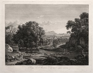 वीर लैंडस्केप: कैटल क्रॉसिंग द रिवर, 1795। द्वारा जोहान क्रिश्चियन रेनहार्ट