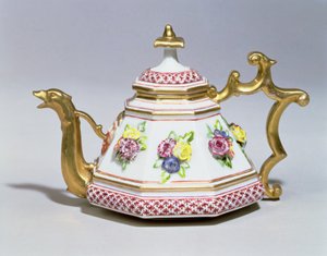 मीसेन अष्टकोणीय चायदानी, c.1718 चीनी मिट्टी के बरतन
