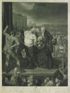 मचान पर लुई सोलहवें, 1795। द्वारा जोहान गेरहार्ड हूक