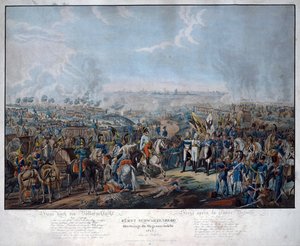 लीपज़िग की लड़ाई (राष्ट्रों की लड़ाई), अक्टूबर 1813 में। ऑस्ट्रियाई फील्ड-मार्शल श्वार्ज़ेनबर्ग (1771-1820) ने जर्मन सम्राट फ्रेंकोइस II (= ऑस्ट्रिया के फ्रेंकोइस I; 1768) को लीपज़िग की लड़ाई में सहयोगियों की जीत की घोषणा की। - १८३५), तज़ा में