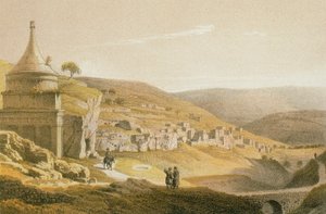 अबशालोम और सिलोअन की कब्र। बर्नट्ज एट अलिये - स्टिंकोपक जेएफ एडिटोर द्वारा नक़्क़ाशी द्वारा जोहान मार्टिन बर्नट्ज