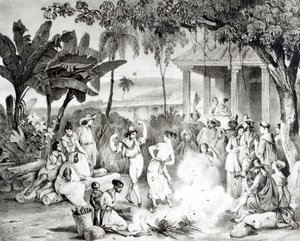 लैंडू डांस, विक्टर एडम और मोंथेलियर (लिथो) द्वारा उकेरा गया (bw फोटो) द्वारा जोहान मोरित्ज़ रुगेंडास
