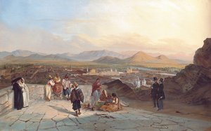 सांता लूसिया की पहाड़ी से सैंटियागो डे चिली, पश्चिम की ओर देखते हुए, 1841 द्वारा जोहान मोरित्ज़ रुगेंडास