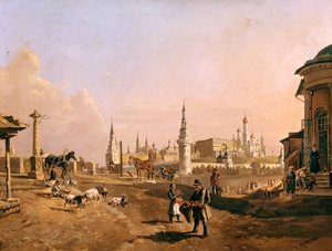 ज़मोसकोवरोचे से बोल्शॉय कामनी ब्रिज और क्रेमलिन का दृश्य, 1837