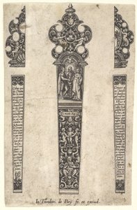 एक शादी के उपलक्ष्य में चाकू के हैंडल के लिए डिज़ाइन, सीए। 1580-1600। द्वारा जोहान थियोडोर डी ब्राय