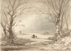 ए विंटर लैंडस्केप, 1854। द्वारा जोहान्स फ्रांसिस्कस होप्पनब्राउवर्स