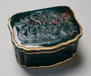 स्नफ़ बॉक्स, कार्ल गुस्ताव क्लिंगस्टेड (1657-1734) द्वारा चित्रित, c.1750 (सोने पर चढ़ा हुआ ब्लड एसिड) द्वारा जोहान्स जॉर्ज (Attr। To) burdock