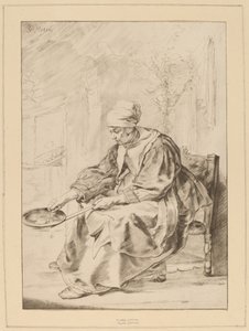 पैनकेक वुमन, 1768। द्वारा जोहान्स कोर्नलीन
