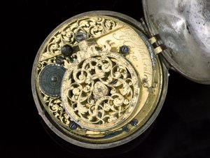 घड़ी देखना। हेग, c.1695 (धातु) (259582-83 भी देखें) द्वारा जोहान्स वैन सेउलेन