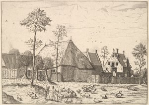 कॉटेज के साथ शेड, द स्मॉल लैंडस्केप्स से, 1559-61।
