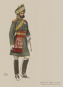 अधिकारी 8वीं बंगाल कैवेलरी (रंगीन लिथो)