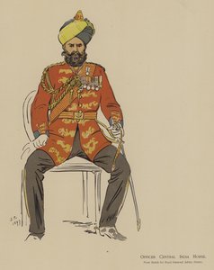 ऑफिसर सेंट्रल इंडिया हॉर्स (कलर लिथो)