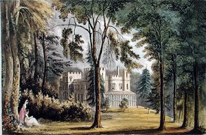 सोफिया लॉज, एकरमैन के 'रिपॉजिटरी ऑफ आर्ट्स' से, प्रकाशित c.1826 (कलर लिथो)