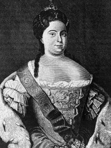 कैथरीन I (1684-1727) का पोर्ट्रेट, पीटर ग्रेट की दूसरी पत्नी और 1725 से रूस की महारानी की मृत्यु तक, उत्कीर्णन