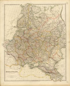 रूस और पोलैंड का नक्शा, 1832।