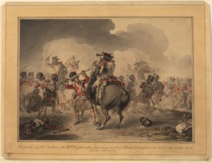 वाटरलू में 42 हाइलैंडर्स, 1815 (कागज पर कलम और स्याही wc) द्वारा जॉन ऑगस्टस एटकिंसन
