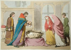 बपतिस्मा, कलाकार द्वारा उकेरा गया, प्रकाशित 1804 (कलर लिथो) द्वारा जॉन ऑगस्टस एटकिंसन