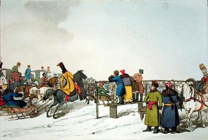 रेस कोर्स, कलाकार द्वारा उकेरा गया, प्रकाशित 1804 (कलर लिथो) द्वारा जॉन ऑगस्टस एटकिंसन
