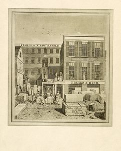 फिशर एंड बर्ड्स मार्बल यार्ड, पब। 1836 (उत्कीर्णन) द्वारा जॉन बेकर