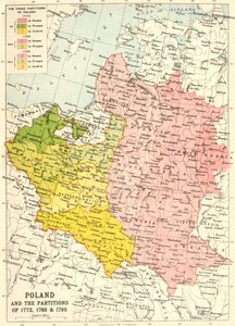 पोलैंड और 1772, 1793 और 1795 के विभाजन, c1920।