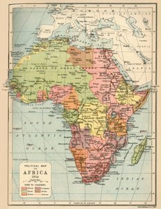 अफ्रीका का राजनीतिक मानचित्र, 1914, 1920।