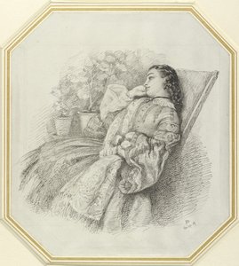 जोर्जिना हैने, 1859 (श्वेत पत्र पर कलम और काली स्याही) द्वारा जॉन ब्रेट